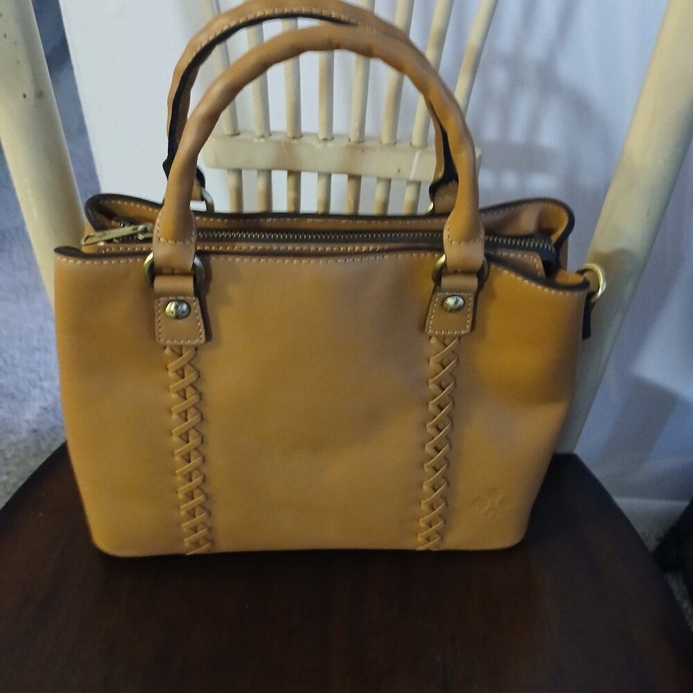 Patricia Nash Dorothy Leather Satchel w/Crossbody Strap